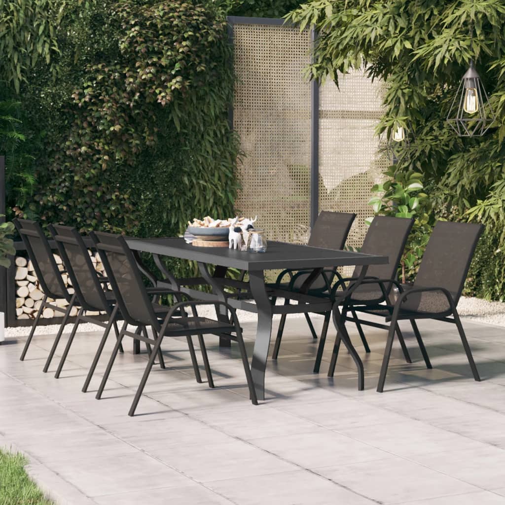 Mesa De Jardín Acero Y Vidrio