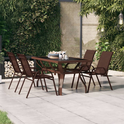 Mesa De Jardín Acero Y Vidrio
