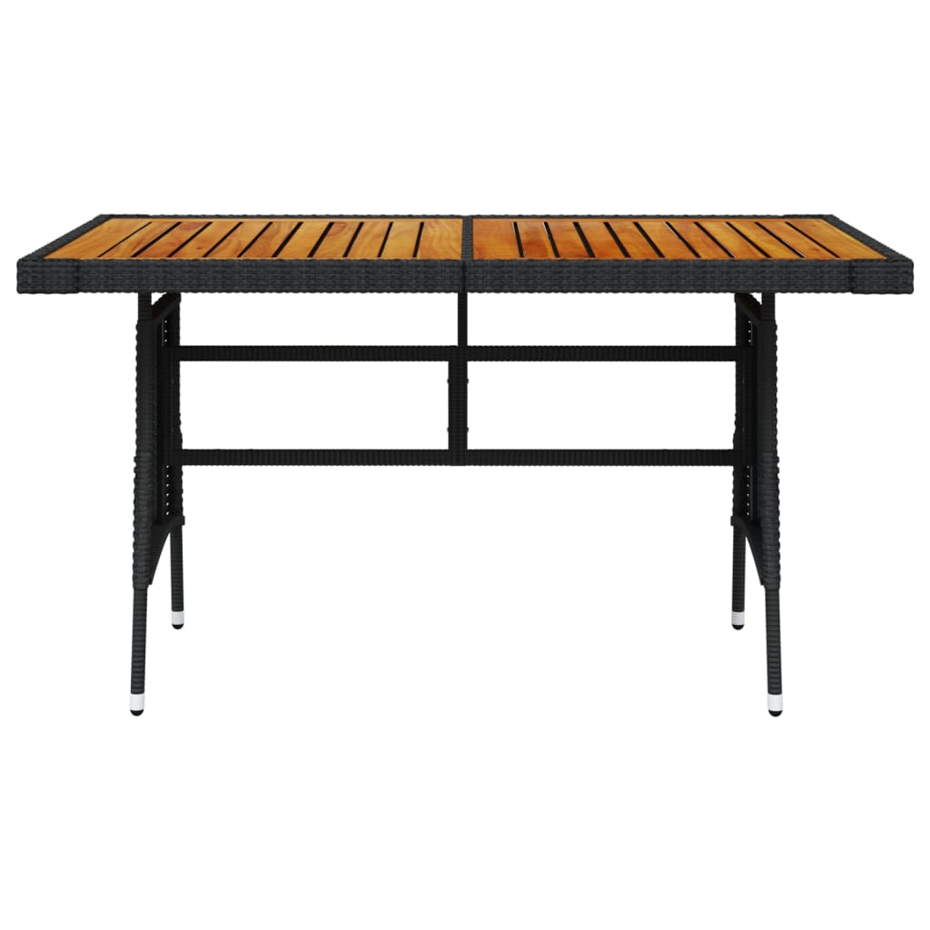 Mesa De Jardín Ratán Pe Y Acacia Maciza