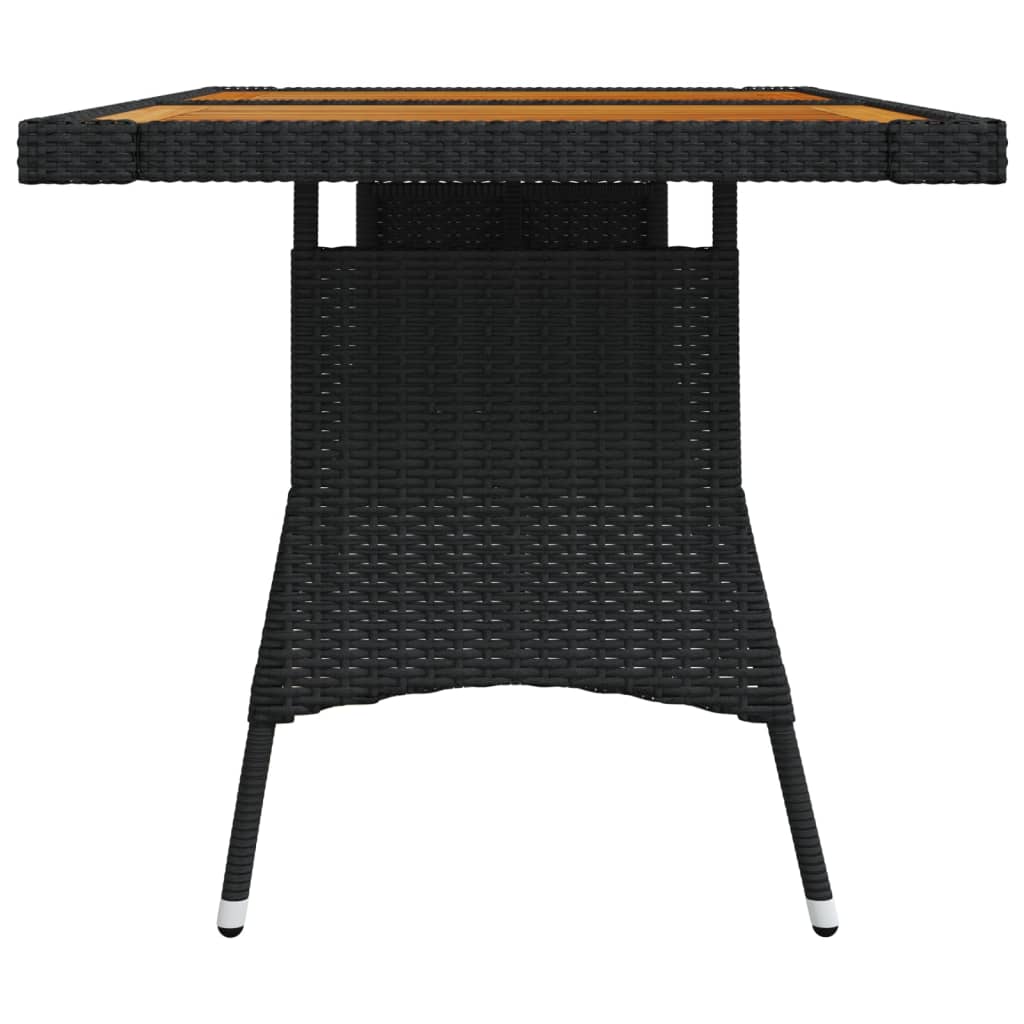 Mesa De Jardín Ratán Pe Y Acacia Maciza