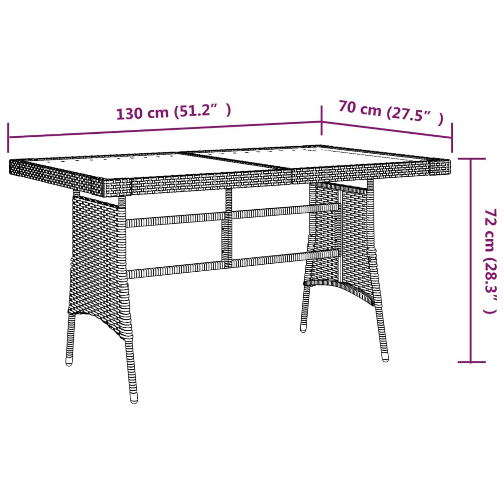 Mesa De Jardín Ratán Pe Y Acacia Maciza