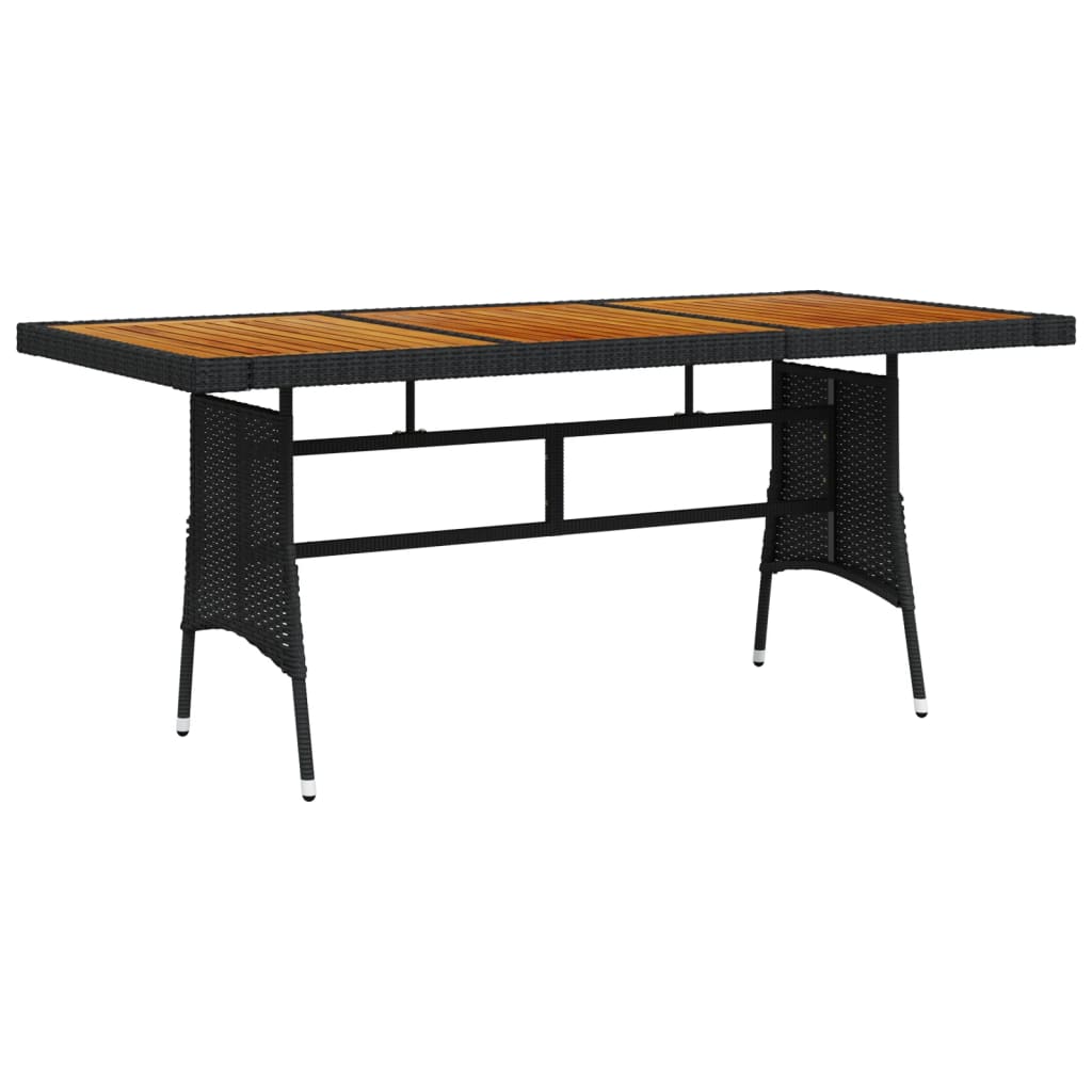 Mesa De Jardín Ratán Pe Y Acacia Maciza