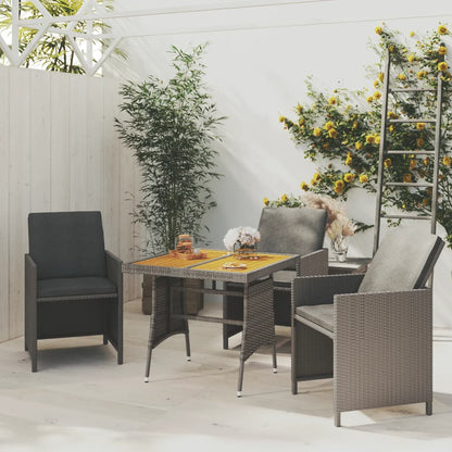 Mesa De Jardín Ratán Pe Y Acacia Maciza