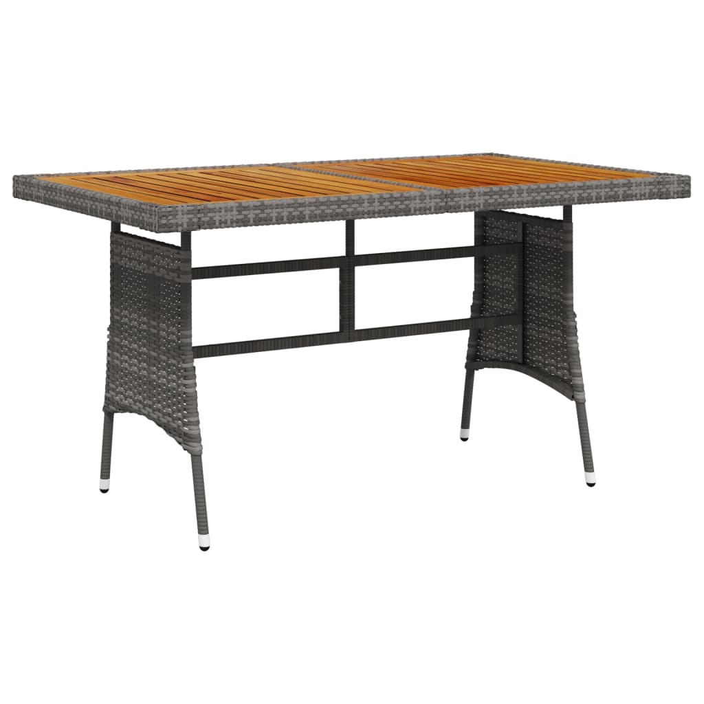 Mesa De Jardín Ratán Pe Y Acacia Maciza