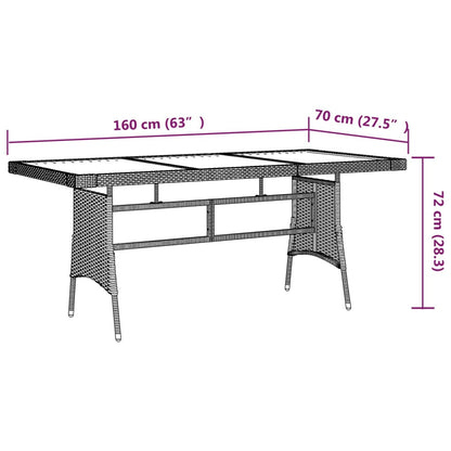 Mesa De Jardín Ratán Pe Y Acacia Maciza