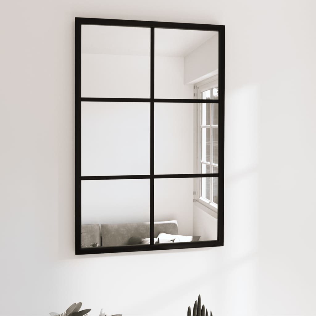 Espejo De Pared Rectangular De Hierro Negro