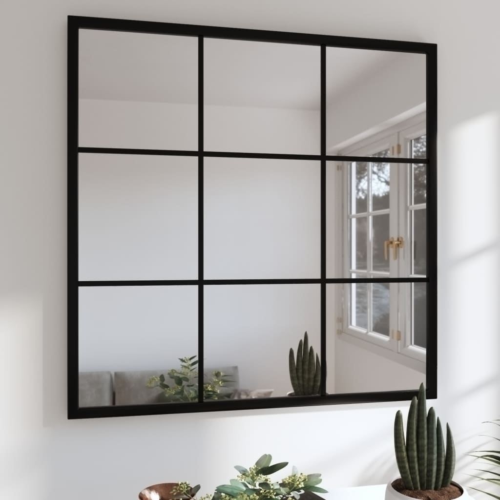 Espejo De Pared Rectangular De Hierro Negro