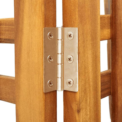 Biombo De 3 Paneles De Madera Maciza De Acacia 121,5X2X115 Cm