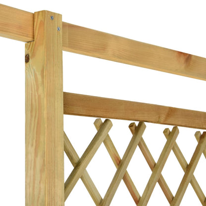 Pérgola Esquinera Con Banco Madera Pino Impregnada 166X81X174Cm