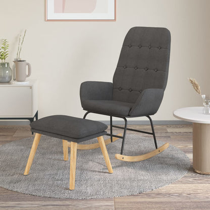Silla Mecedora De Tela Gris Taupe