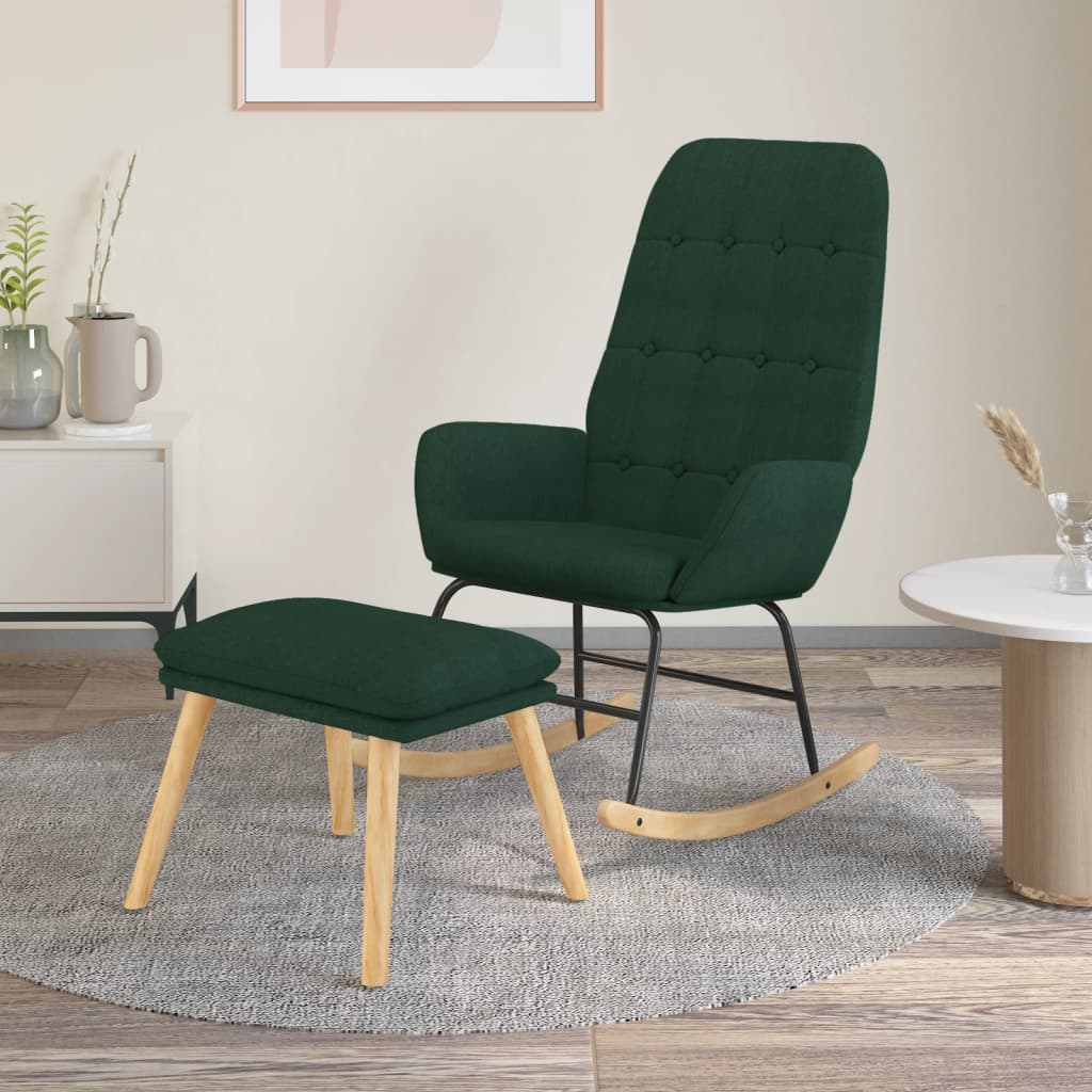Silla Mecedora De Tela Gris Taupe