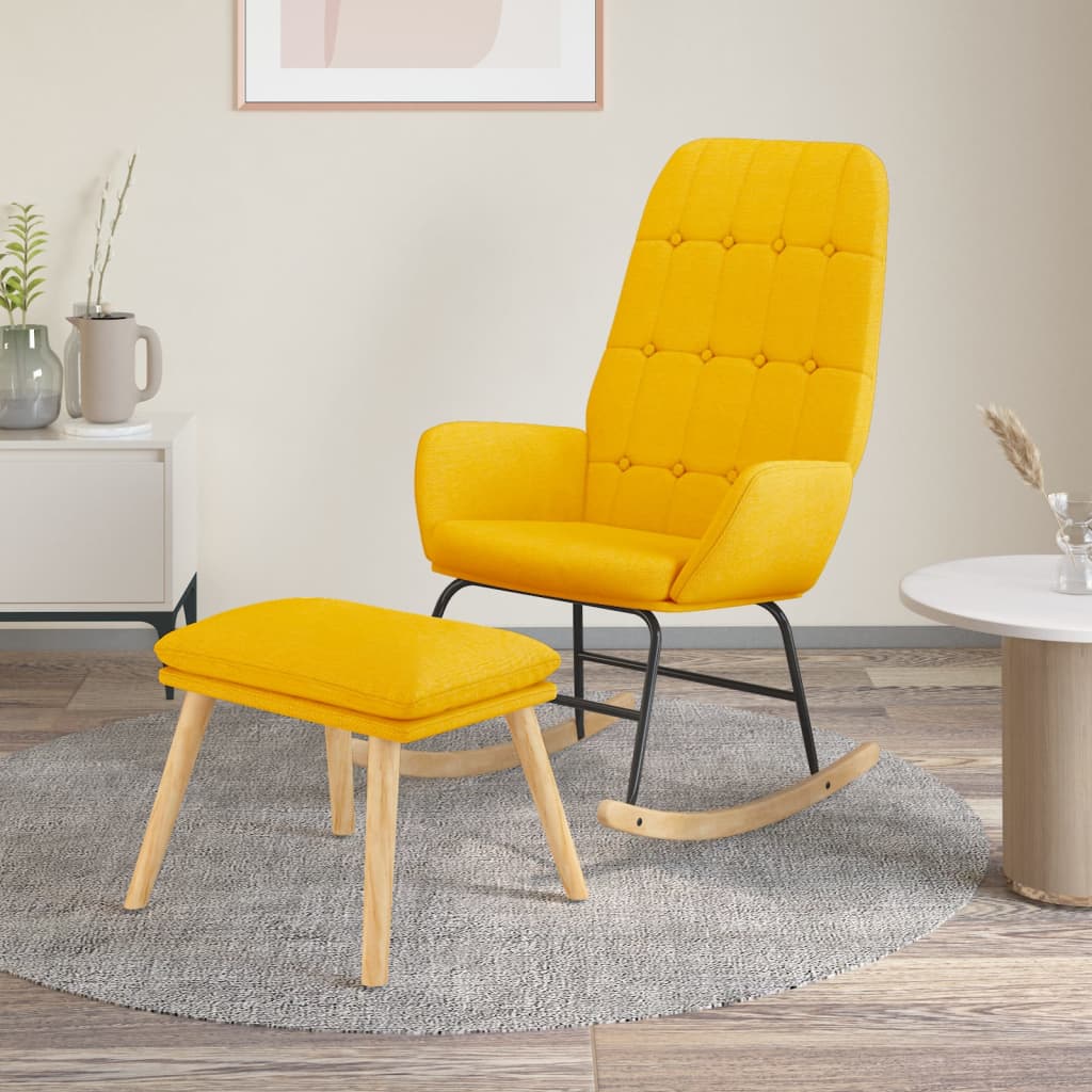Silla Mecedora De Tela Gris Taupe