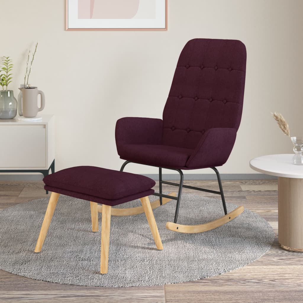 Silla Mecedora De Tela Gris Taupe