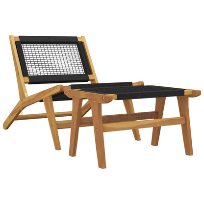Silla De Jardín Madera Maciza Teca Y Poliéster