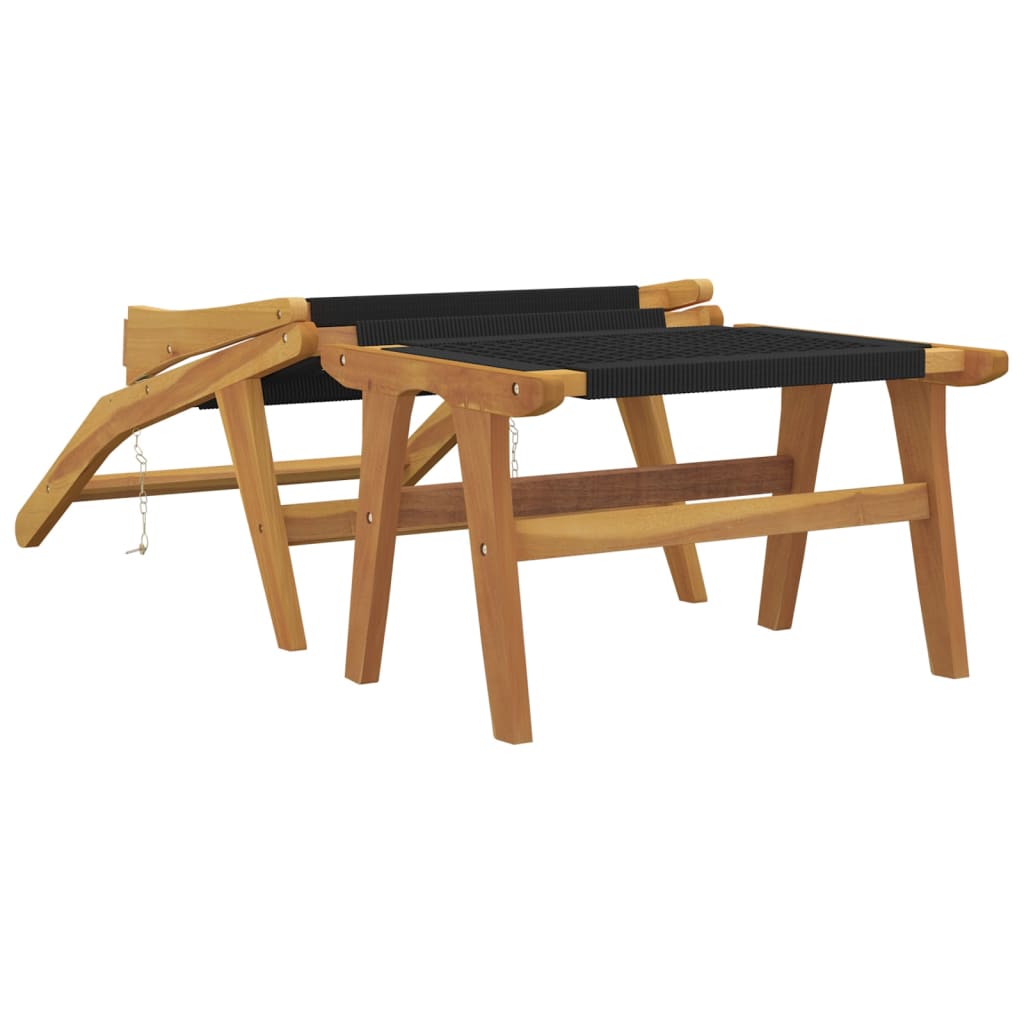 Silla De Jardín Madera Maciza Teca Y Poliéster