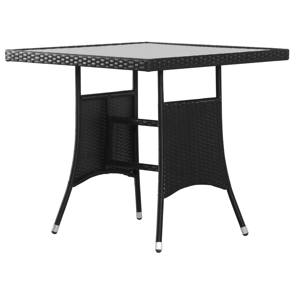 Mesa De Jardín Ratán Sintético Negro