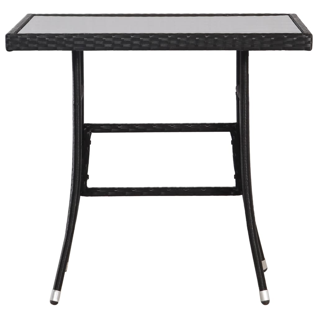 Mesa De Jardín Ratán Sintético Negro