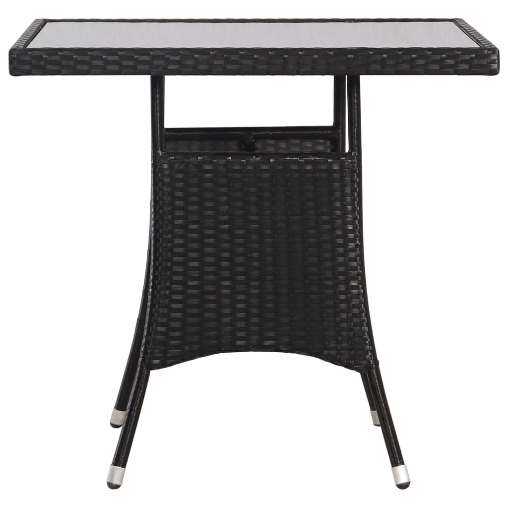 Mesa De Jardín Ratán Sintético Negro