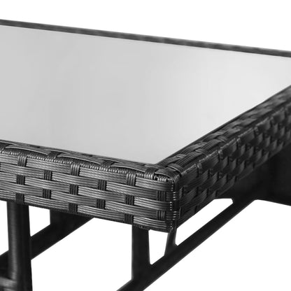Mesa De Jardín Ratán Sintético Negro