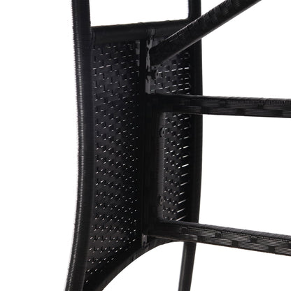 Mesa De Jardín Ratán Sintético Negro
