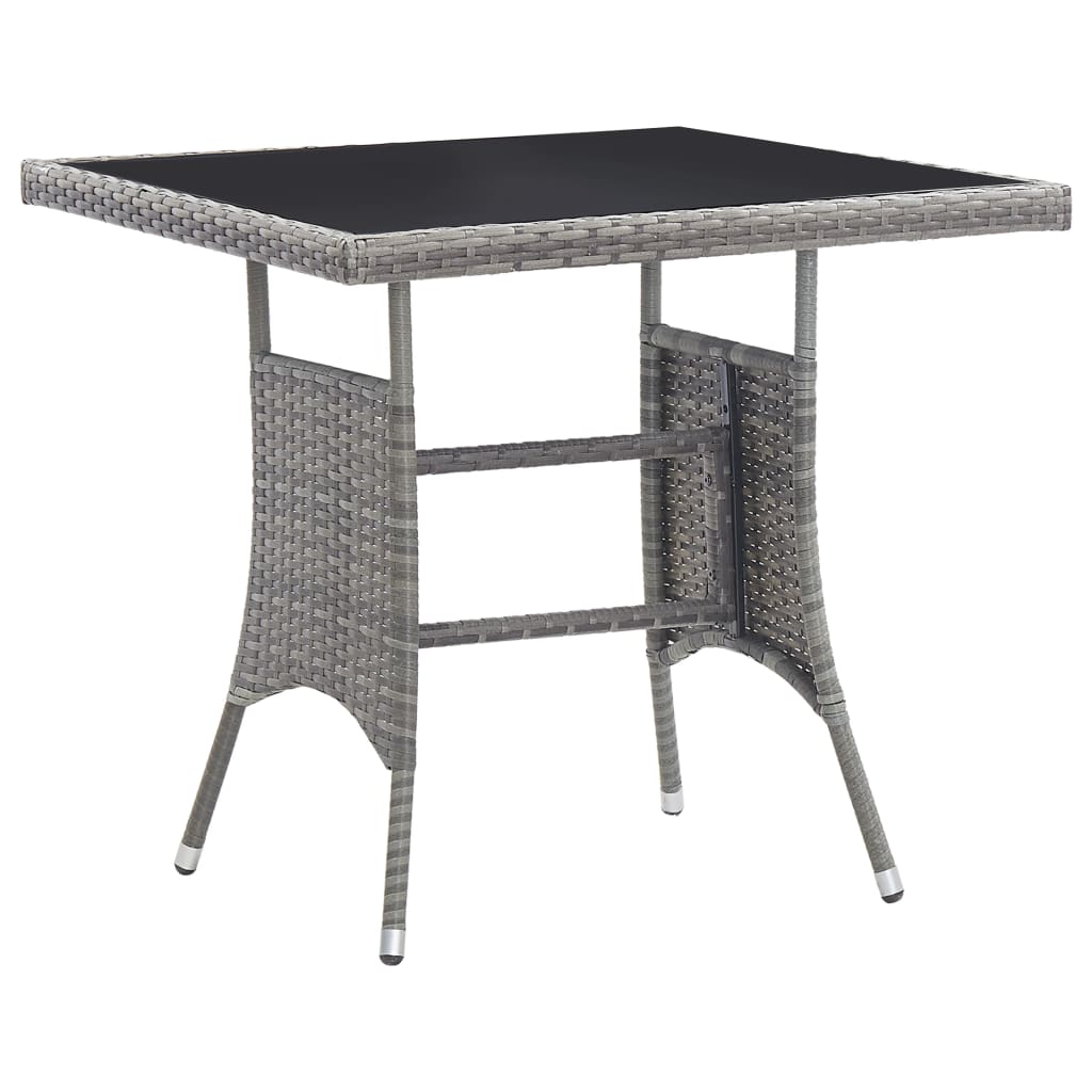 Mesa De Jardín Ratán Sintético Gris