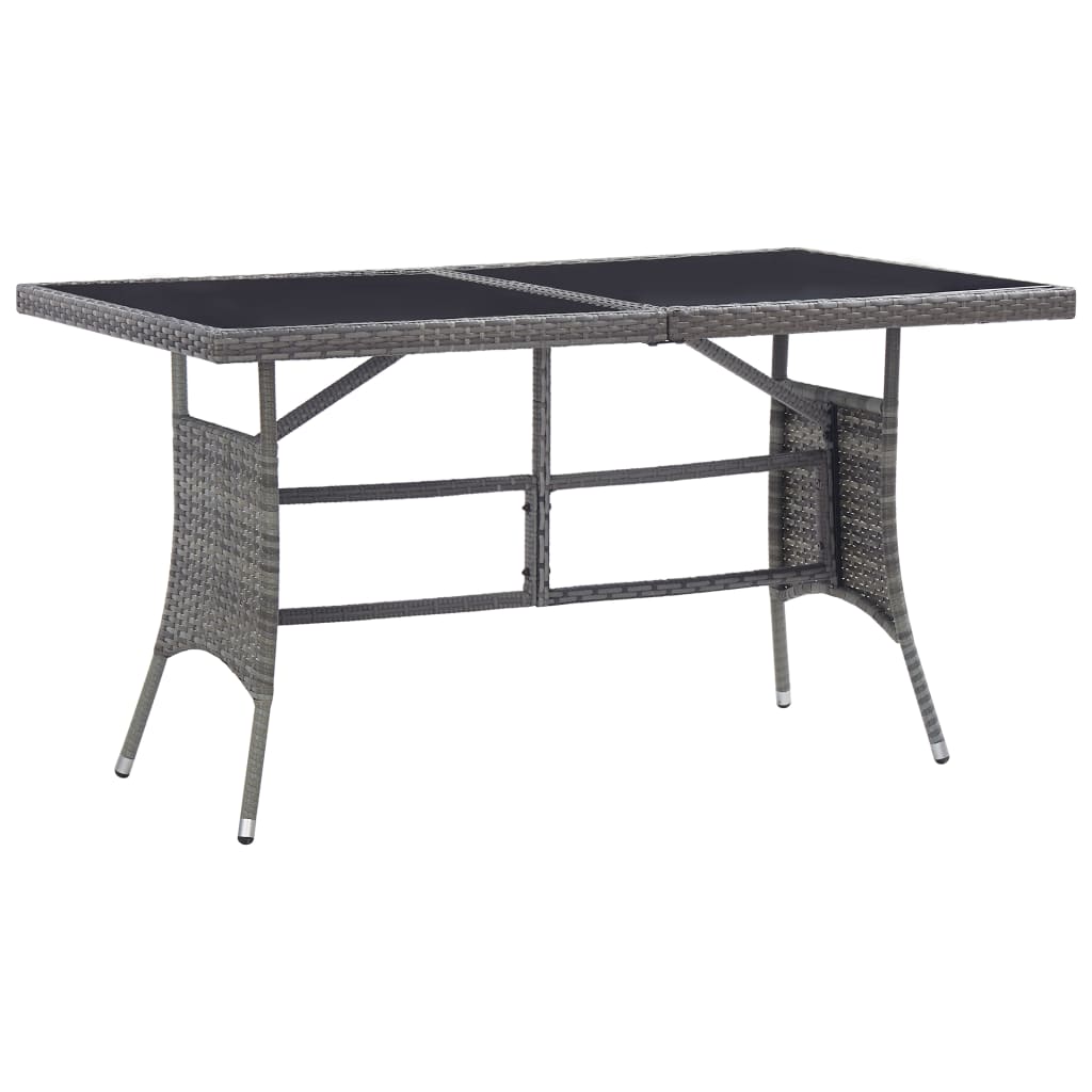 Mesa De Jardín Ratán Sintético Gris