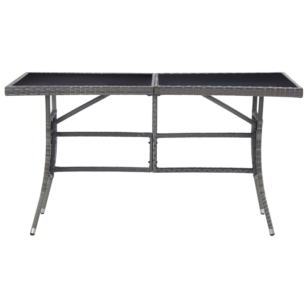 Mesa De Jardín Ratán Sintético Gris