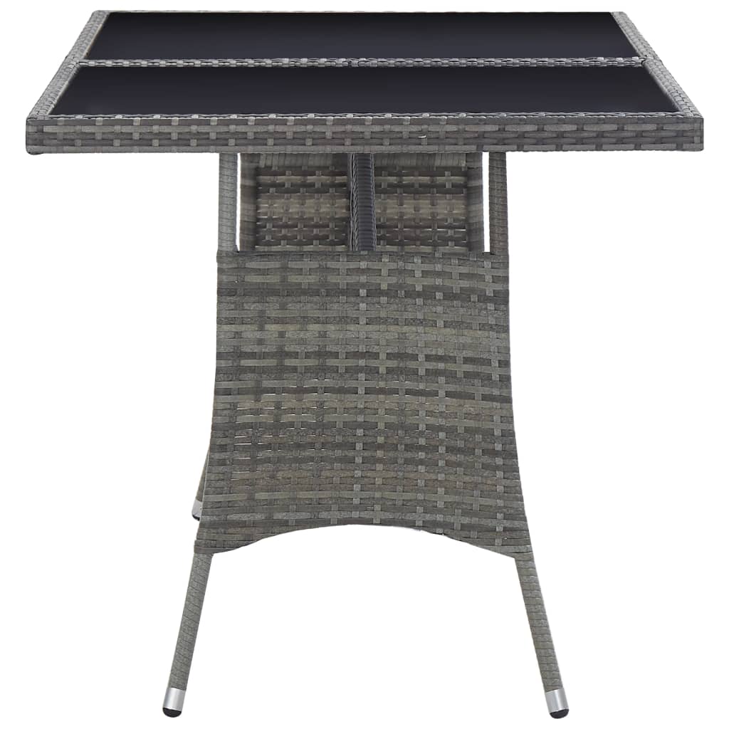 Mesa De Jardín Ratán Sintético Gris