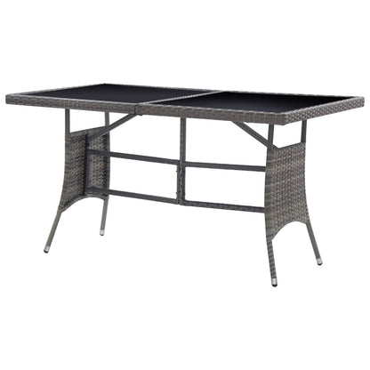 Mesa De Jardín Ratán Sintético Gris