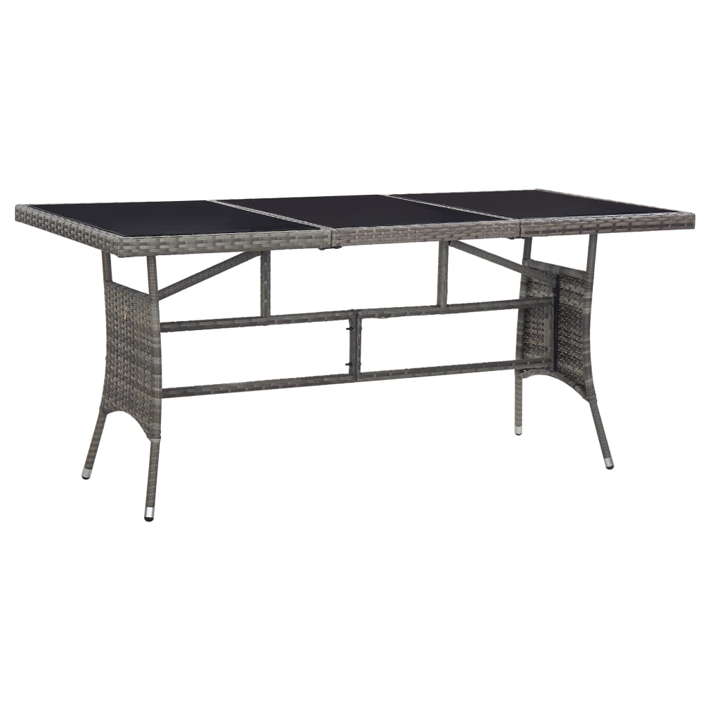 Mesa De Jardín Ratán Sintético Gris