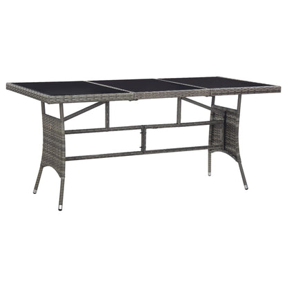 Mesa De Jardín Ratán Sintético Gris