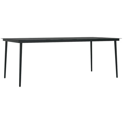Mesa De Comedor Para Jardín Acero Y Vidrio Negro