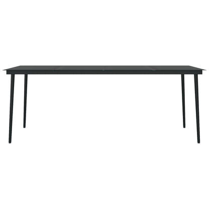 Mesa De Comedor Para Jardín Acero Y Vidrio Negro