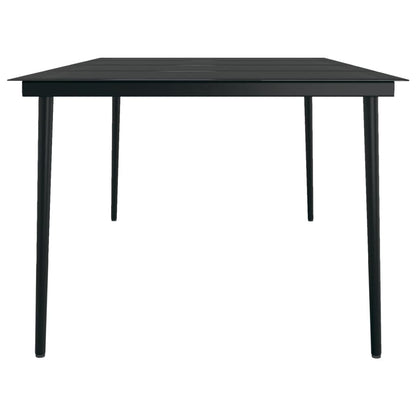 Mesa De Comedor Para Jardín Acero Y Vidrio Negro