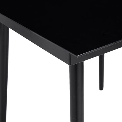 Mesa De Comedor Para Jardín Acero Y Vidrio Negro
