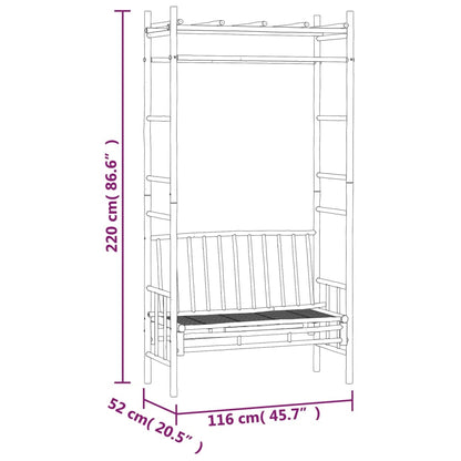 Banco De Jardín Con Pérgola Bambú 116 Cm