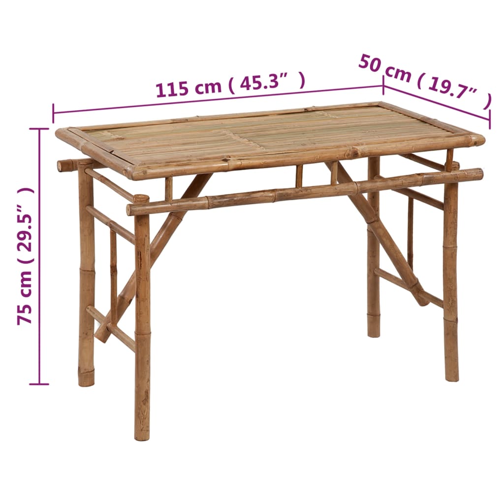 Mesa Plegable De Jardín De Bambú
