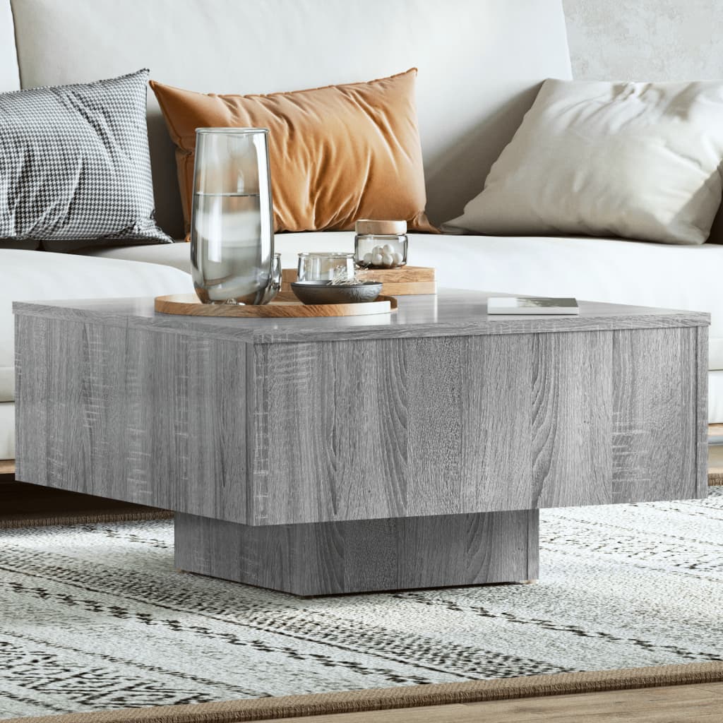 Mesa De Centro Madera De Ingeniería Envejecida 60X60X31,5 Cm