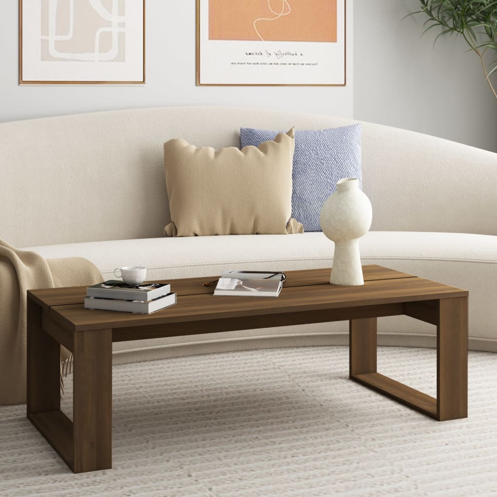 Mesa Auxiliar De Madera De Ingeniería Envejecida 50X50X35 Cm