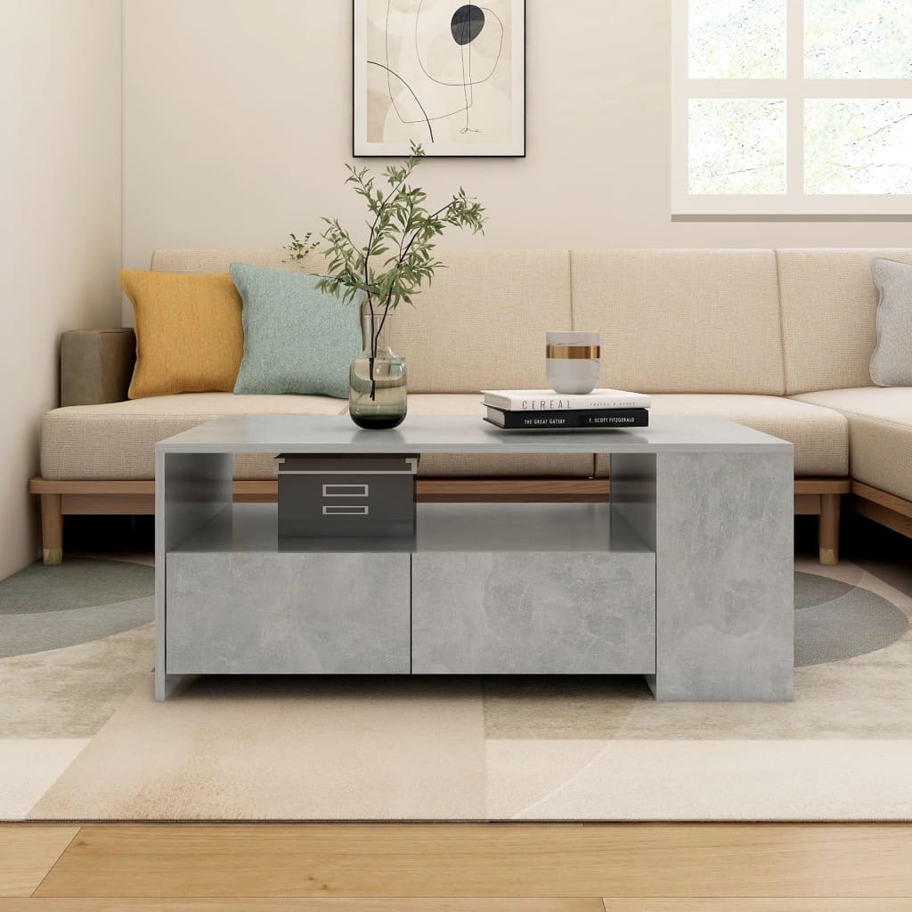Mesa De Centro Madera De Ingeniería 102X55X42 Cm