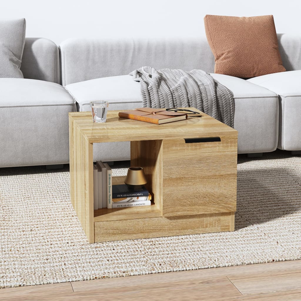 Mesa De Centro Madera De Ingeniería Envejecida 50X50X36 Cm