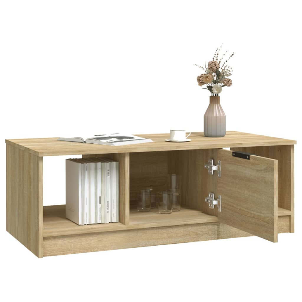 Mesa De Centro Madera De Ingeniería 102X50X36 Cm