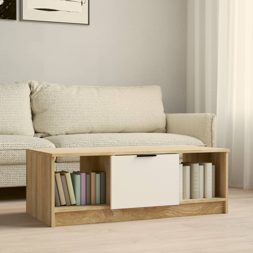 Mesa De Centro Madera De Ingeniería 102X50X36 Cm