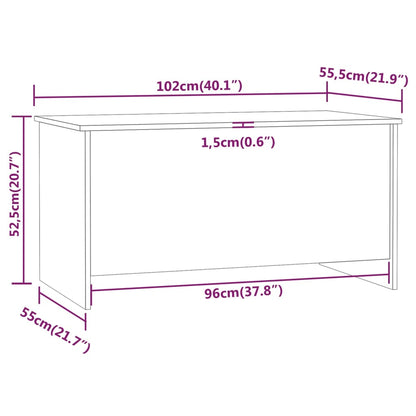 Mesa De Centro Madera Ingeniería Blanco Brillo 102X55,5X52,5 Cm