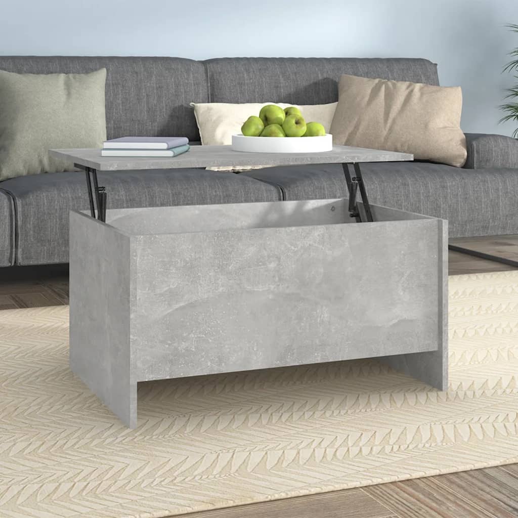 Mesa De Centro Madera Ingeniería Blanco Brillo 102X55,5X52,5 Cm