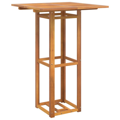 Mesa Alta De Terraza Madera Maciza De Acacia 75X75X110 Cm