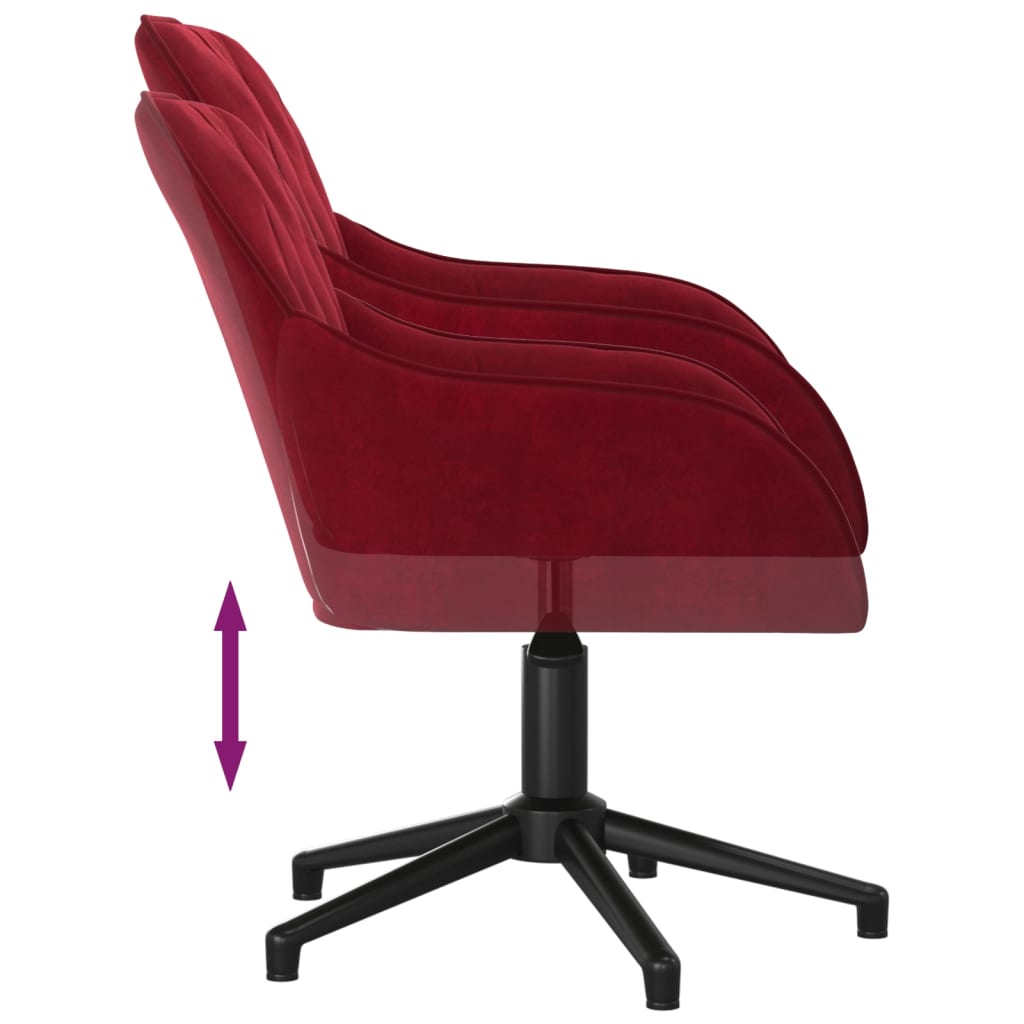Sillas De Comedor Giratorias 2 Unidades Terciopelo Rojo Tinto