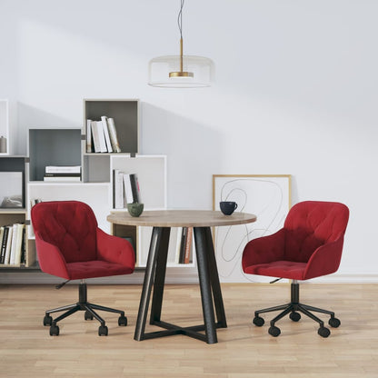 Sillas De Comedor Giratorias 2 Unidades Terciopelo Rojo Tinto