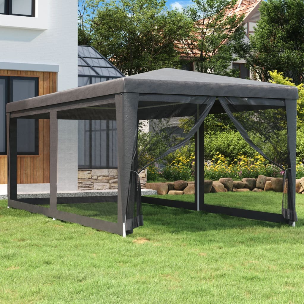 Carpa Para Fiestas 8 Paredes De Malla Hdpe Gris