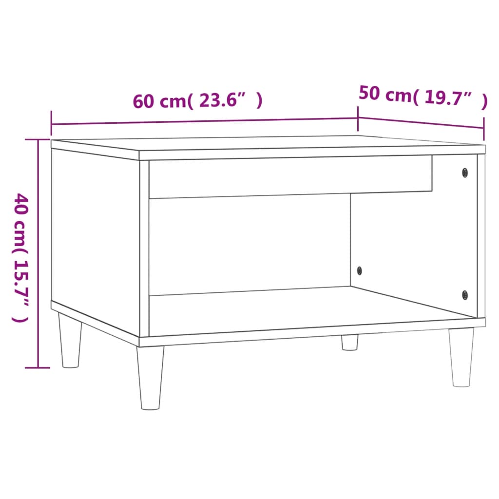 Mesa De Centro Madera Contrachapada 60X50X40 Cm